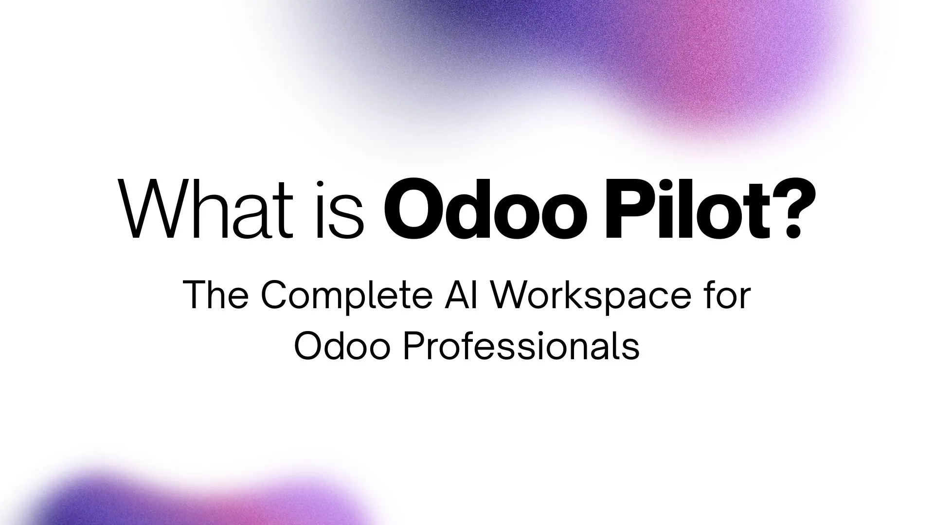 Odoo Pilot AI workspace dashboard showing the complete Odoo project lifecycle for Odoo professionals.
