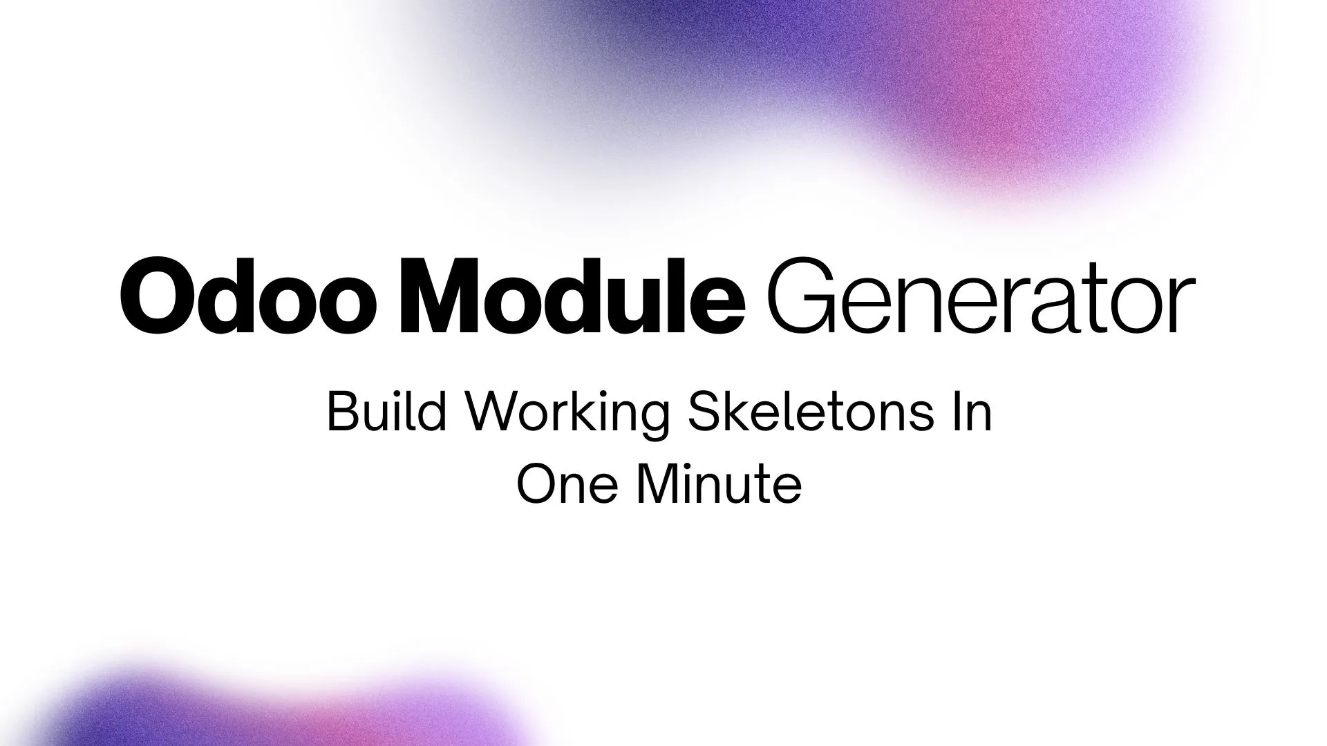 Screenshot of an intelligent odoo module generator creating Python models and XML views automatically.