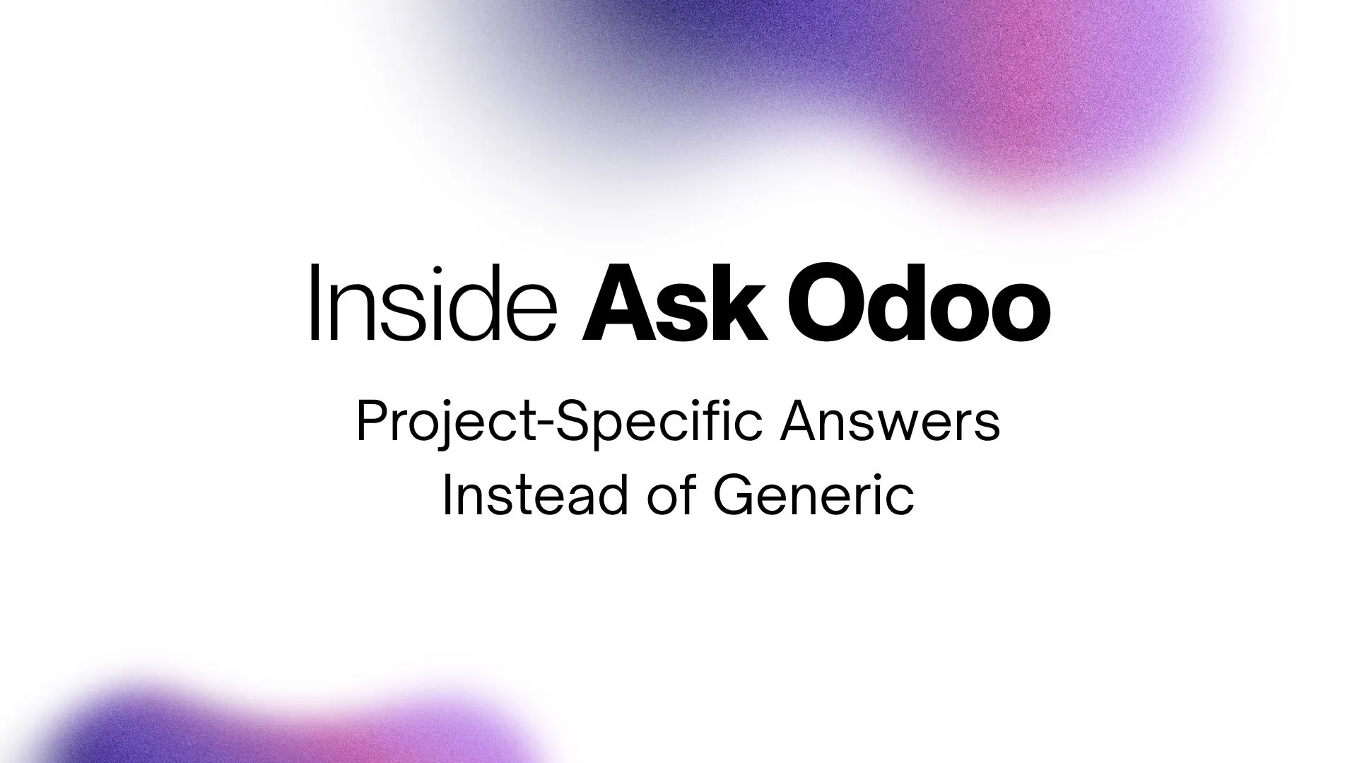 Odoo AI assistant giving project-specific answers to an Odoo consultant reviewing module and version context.